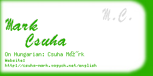 mark csuha business card